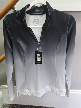 Slazenger Black to Gray Ombre Quarter-Zip Pullover